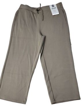 Women's Cropped Drawstring Pants in Taupe XL sandwash crop